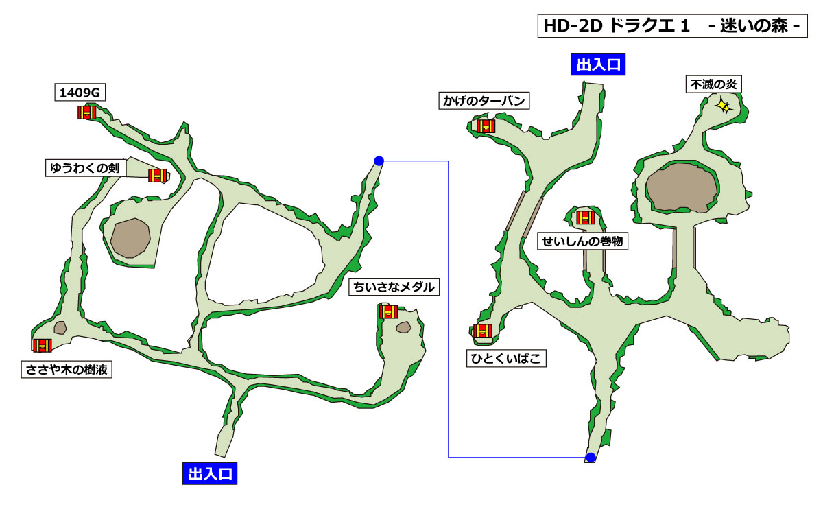 HD-2D版ドラクエ1 「迷いの森」マップ
