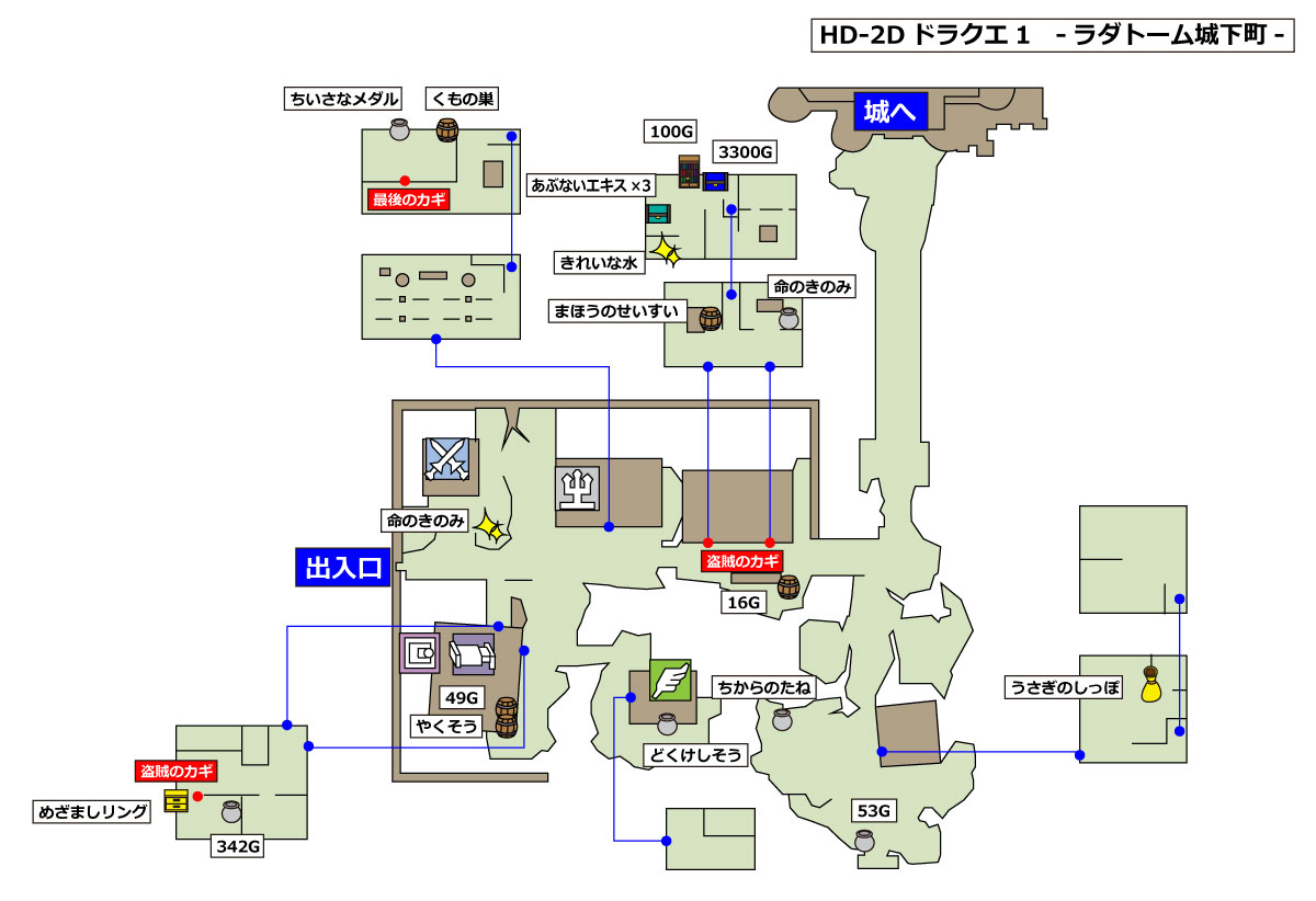 HD-2D版ドラクエ1 「ラダトーム城下町」マップ
