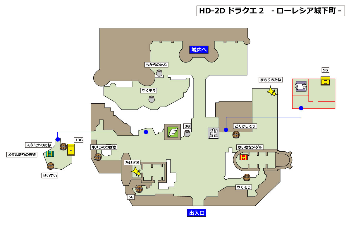 HD-2D版ドラクエ2 「ローレシア城下町」マップ
