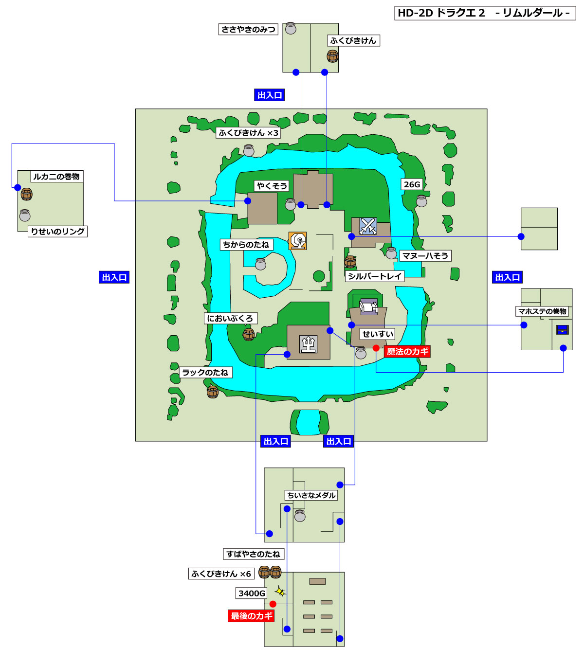 HD-2D版ドラクエ2 「リムルダール」マップ