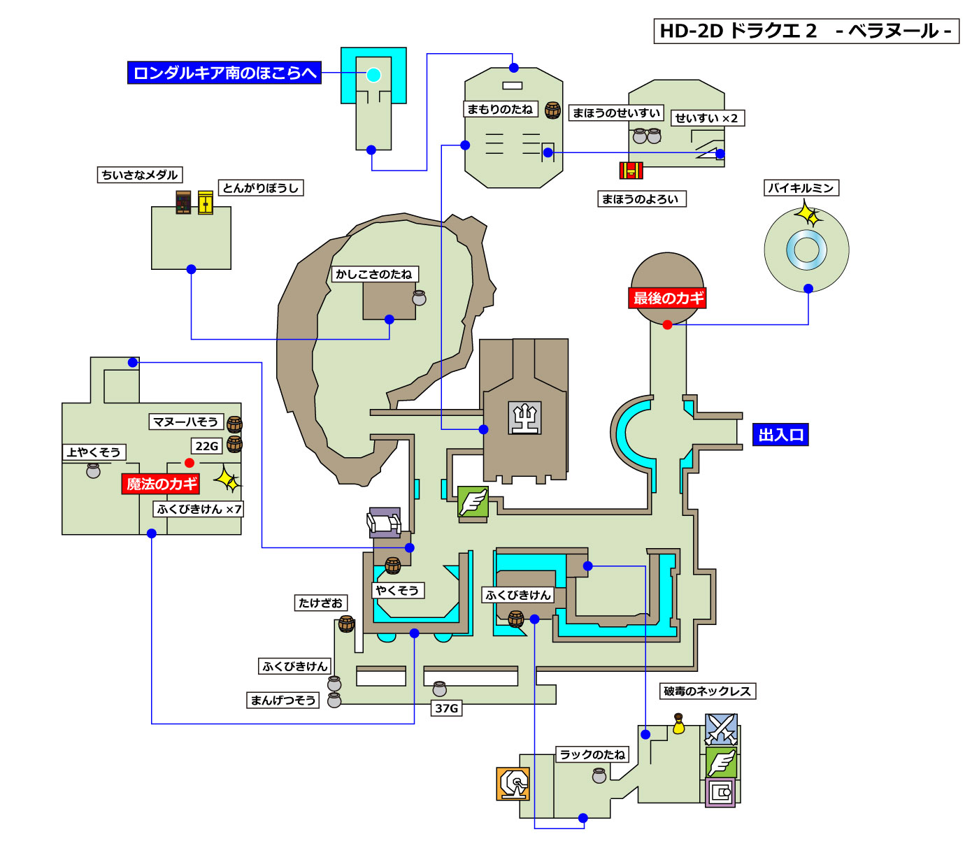 HD-2D版ドラクエ2 「ベラヌール」マップ