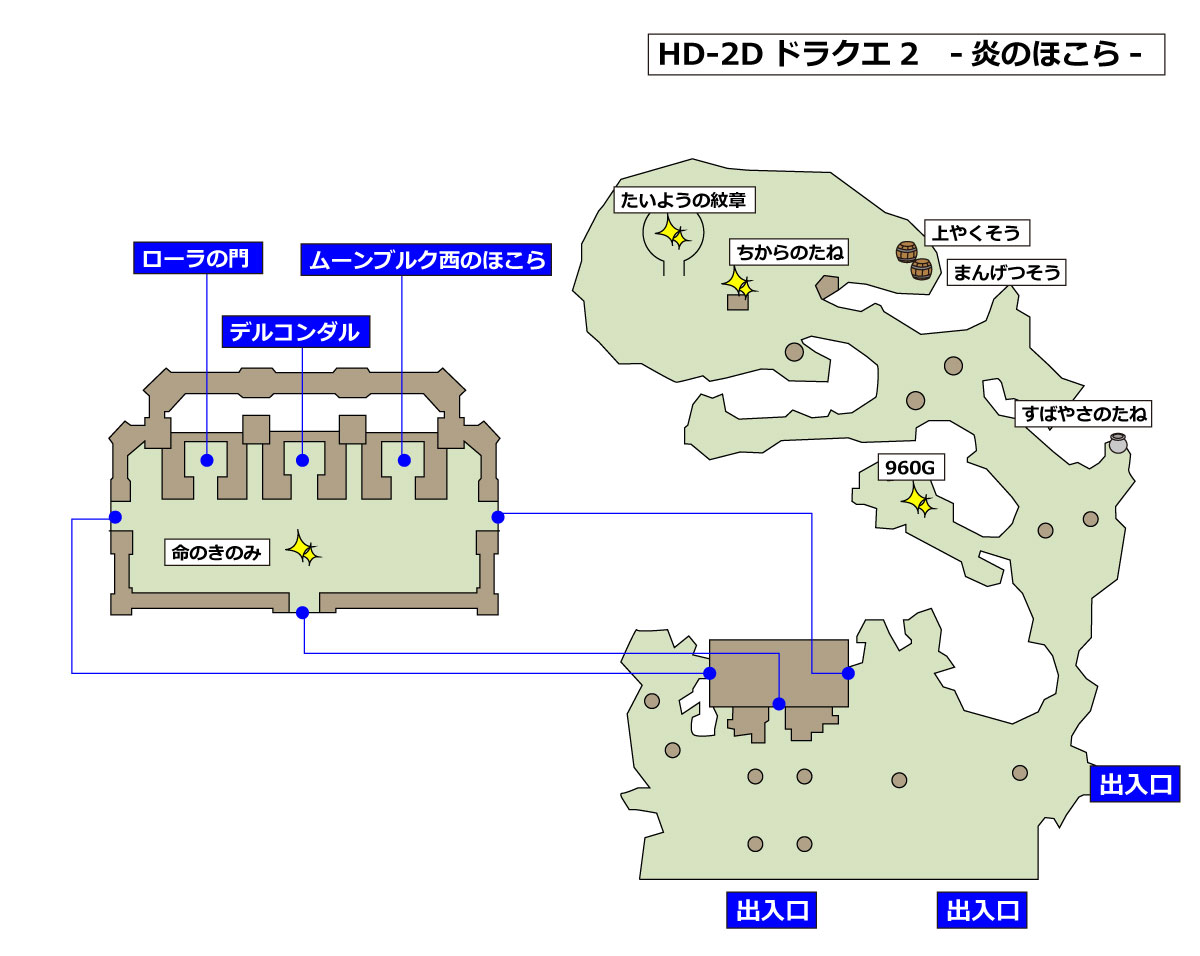 HD-2D版ドラクエ2 「炎のほこら」マップ