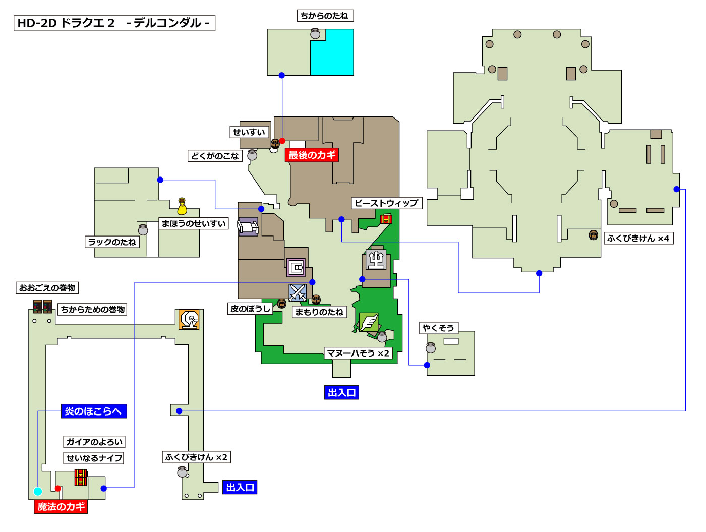 HD-2D版ドラクエ2 「デルコンダル」マップ