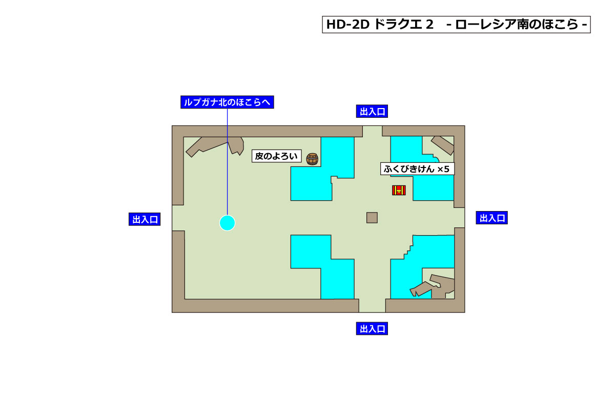HD-2D版ドラクエ2 「ローレシア南のほこら」マップ