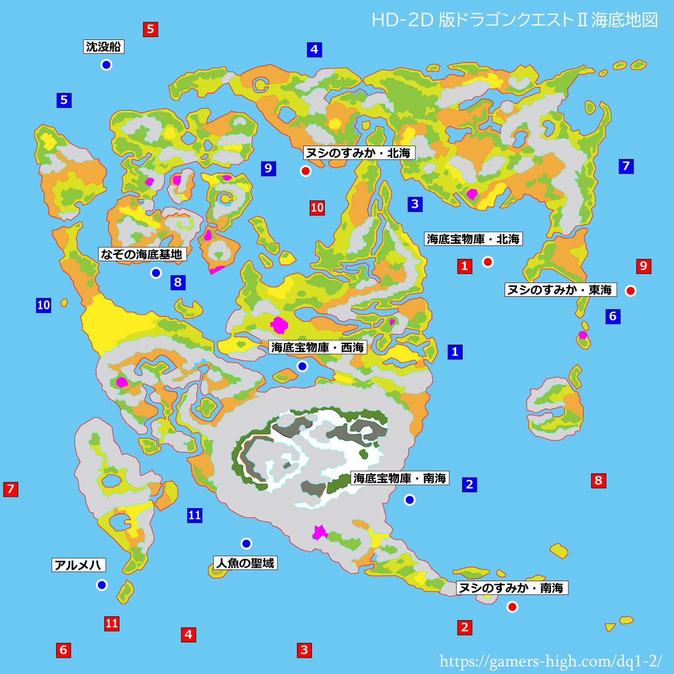 HD-2D版ドラクエ2の世界地図