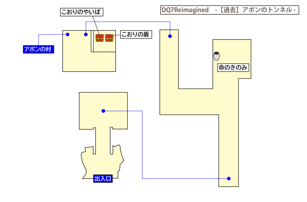 ドラクエ7リイマジンド「アボンのトンネル」のマップ