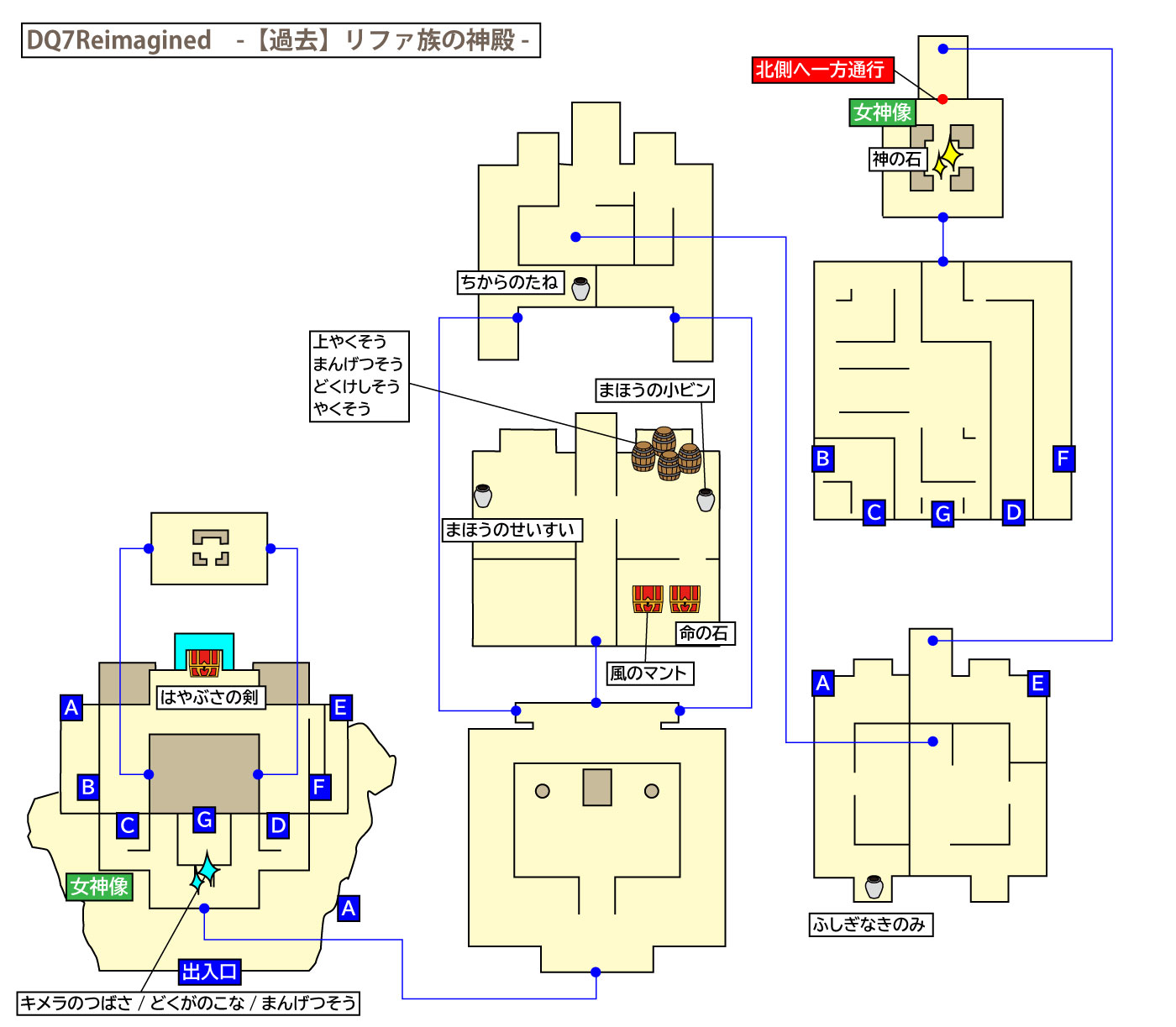 ドラクエ7リイマジンド「リファ族の神殿(過去)」のマップ