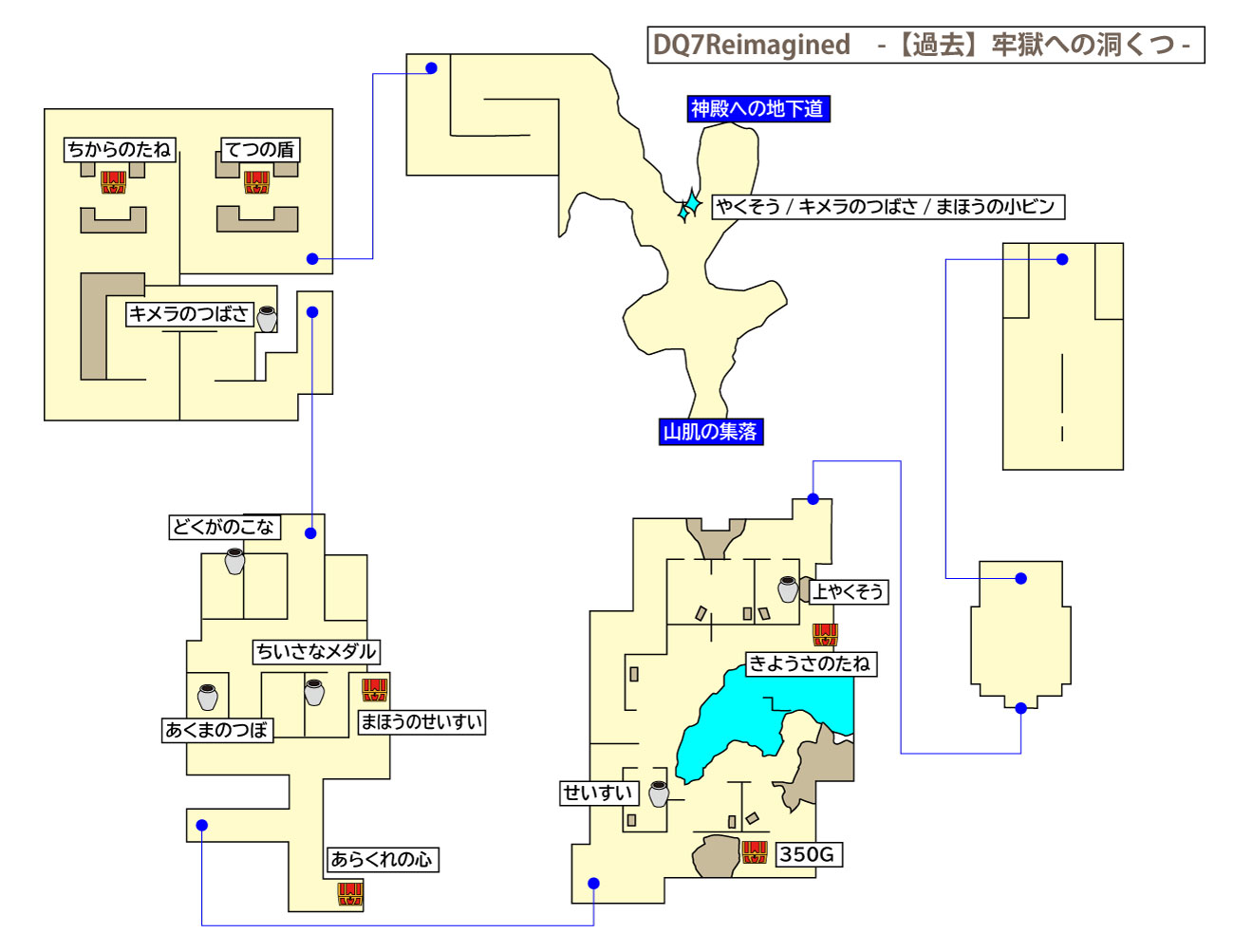 ドラクエ7リイマジンド「牢獄へ続く洞くつ」のマップ
