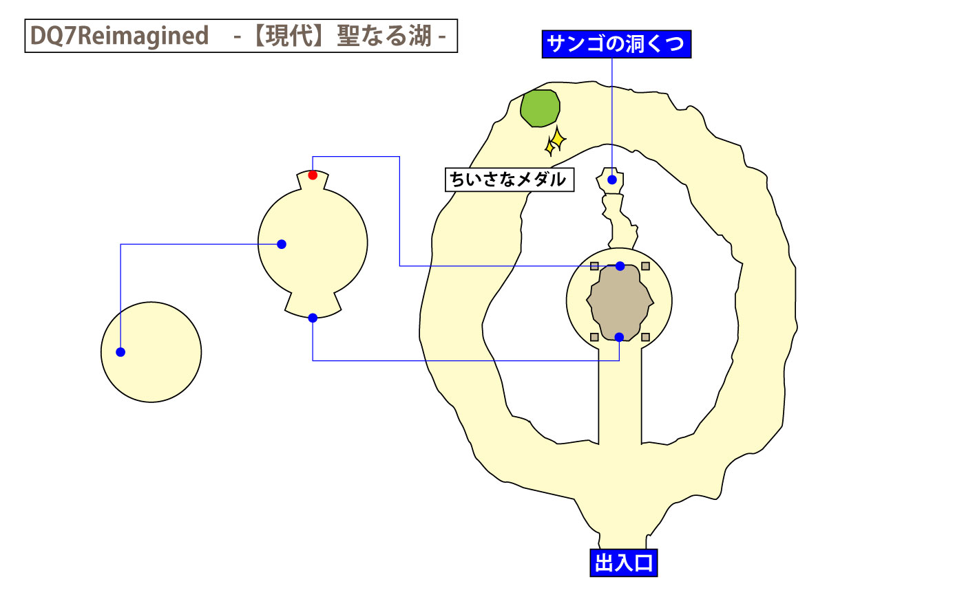 ドラクエ7リイマジンド「聖なる湖(現代)」のマップ