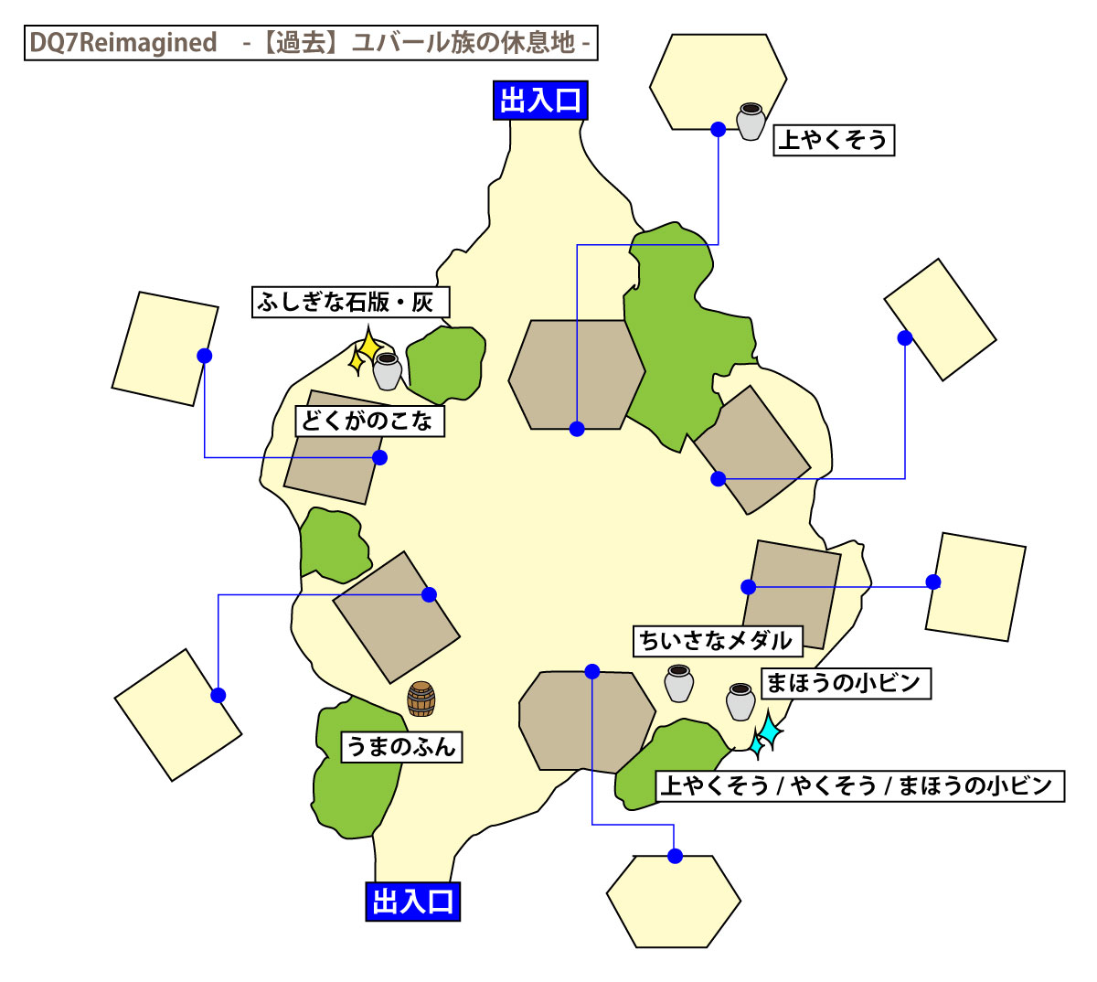 ドラクエ7リイマジンド「ユバール族の休息地(過去)」のマップ