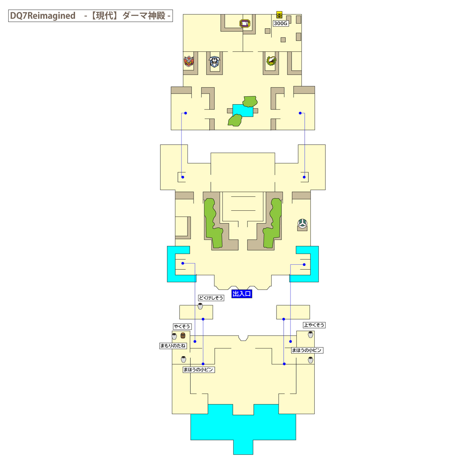 ドラクエ7リイマジンド「ダーマ神殿(現代)」のマップ