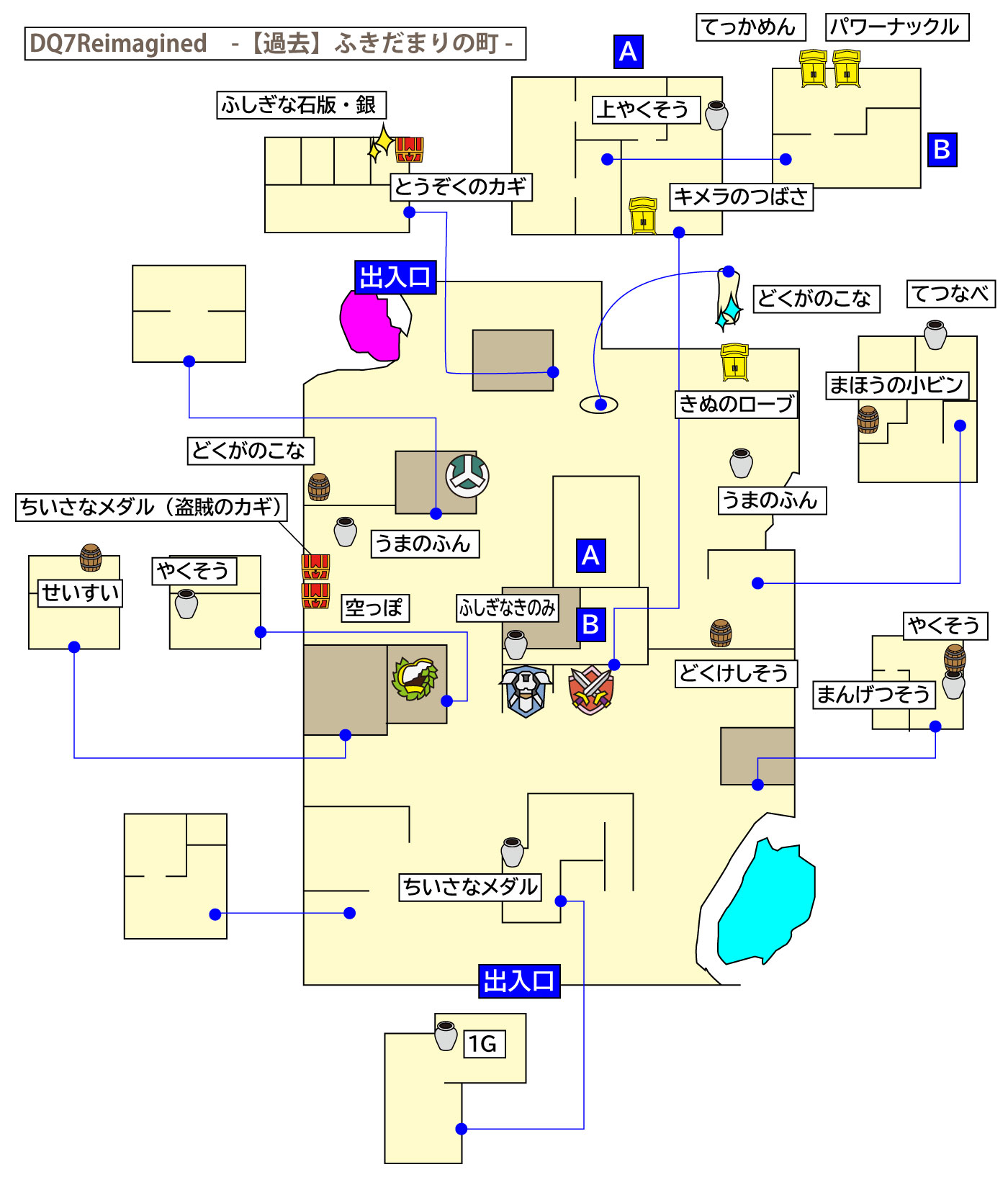 ドラクエ7リイマジンド「ふきだまりの町」のマップ