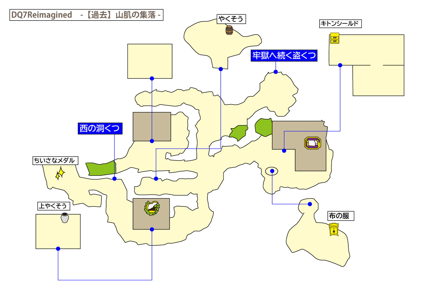 ドラクエ7リイマジンド「山肌の集落」のマップ