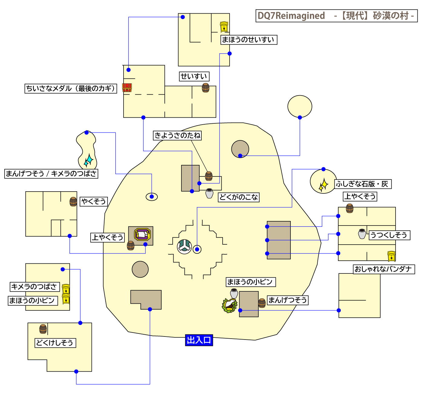 ドラクエ7リイマジンド「砂漠の村(現代)」のマップ