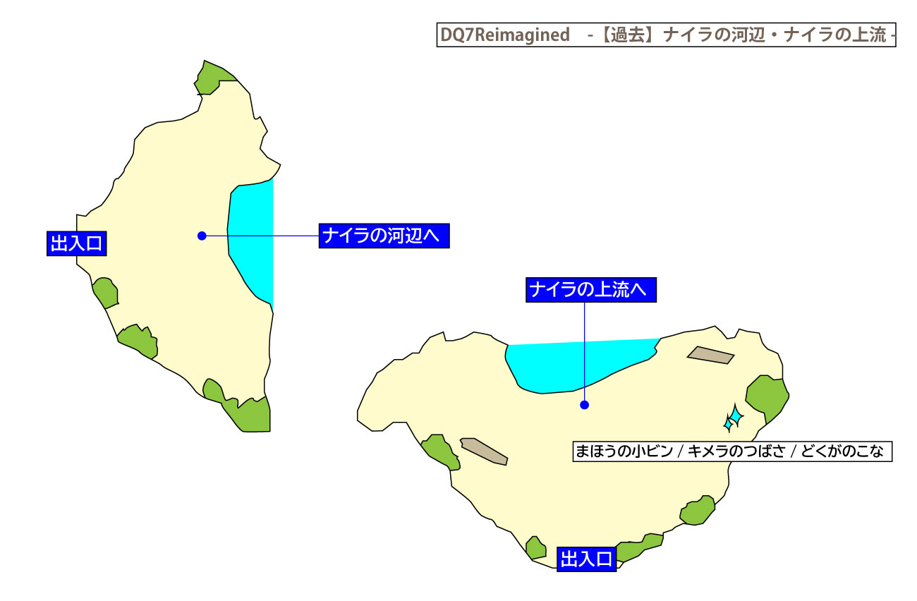 ドラクエ7リイマジンド「ナイラの河辺/上流」のマップ