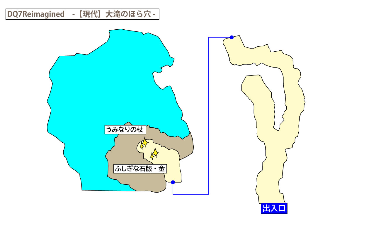 ドラクエ7リイマジンド「大滝のほら穴」のマップ