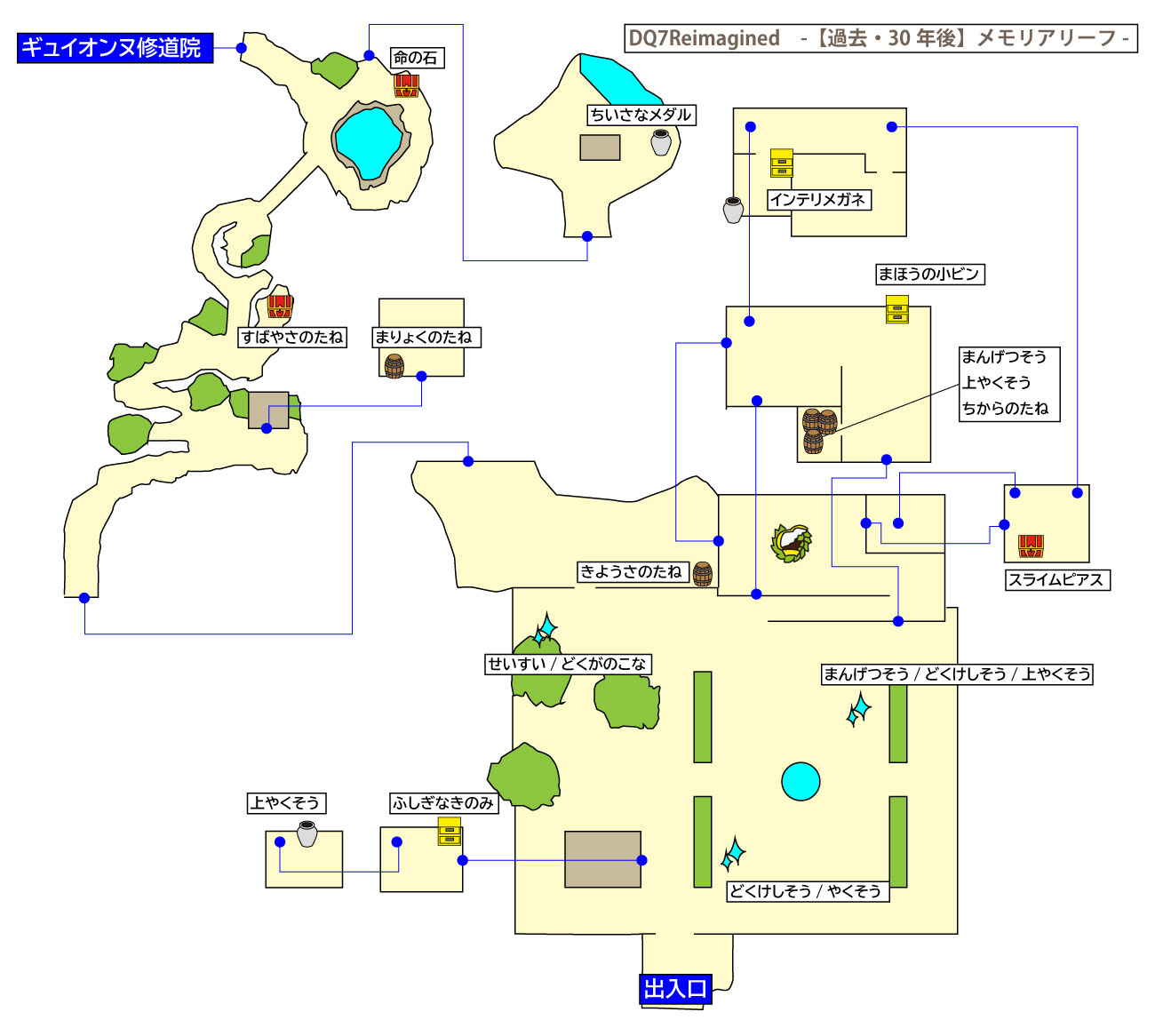 ドラクエ7リイマジンド「メモリアリーフ(過去・30年後)」のマップ