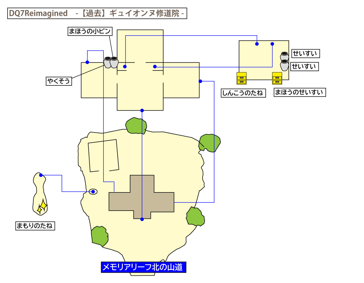 ドラクエ7リイマジンド「ギュイオンヌ修道院(過去)」のマップ