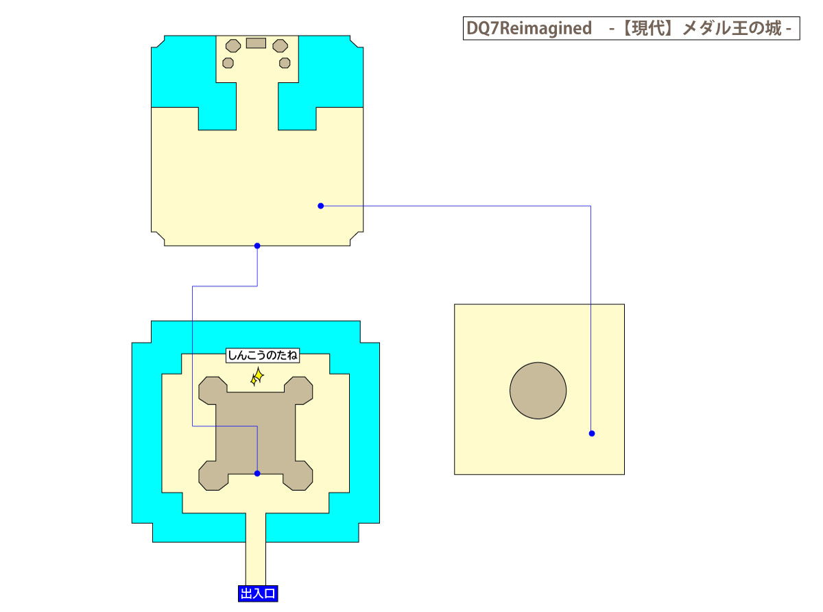 ドラクエ7リイマジンド「メダル王の城」のマップ