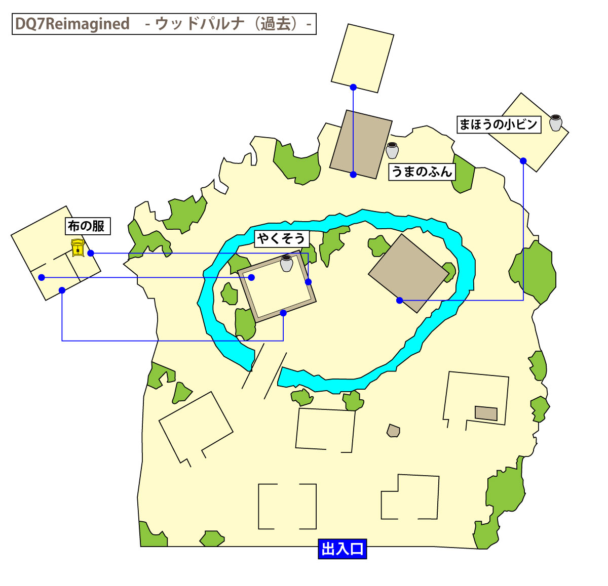 ドラクエ7リイマジンド「ウッドパルナ(過去)」のマップ
