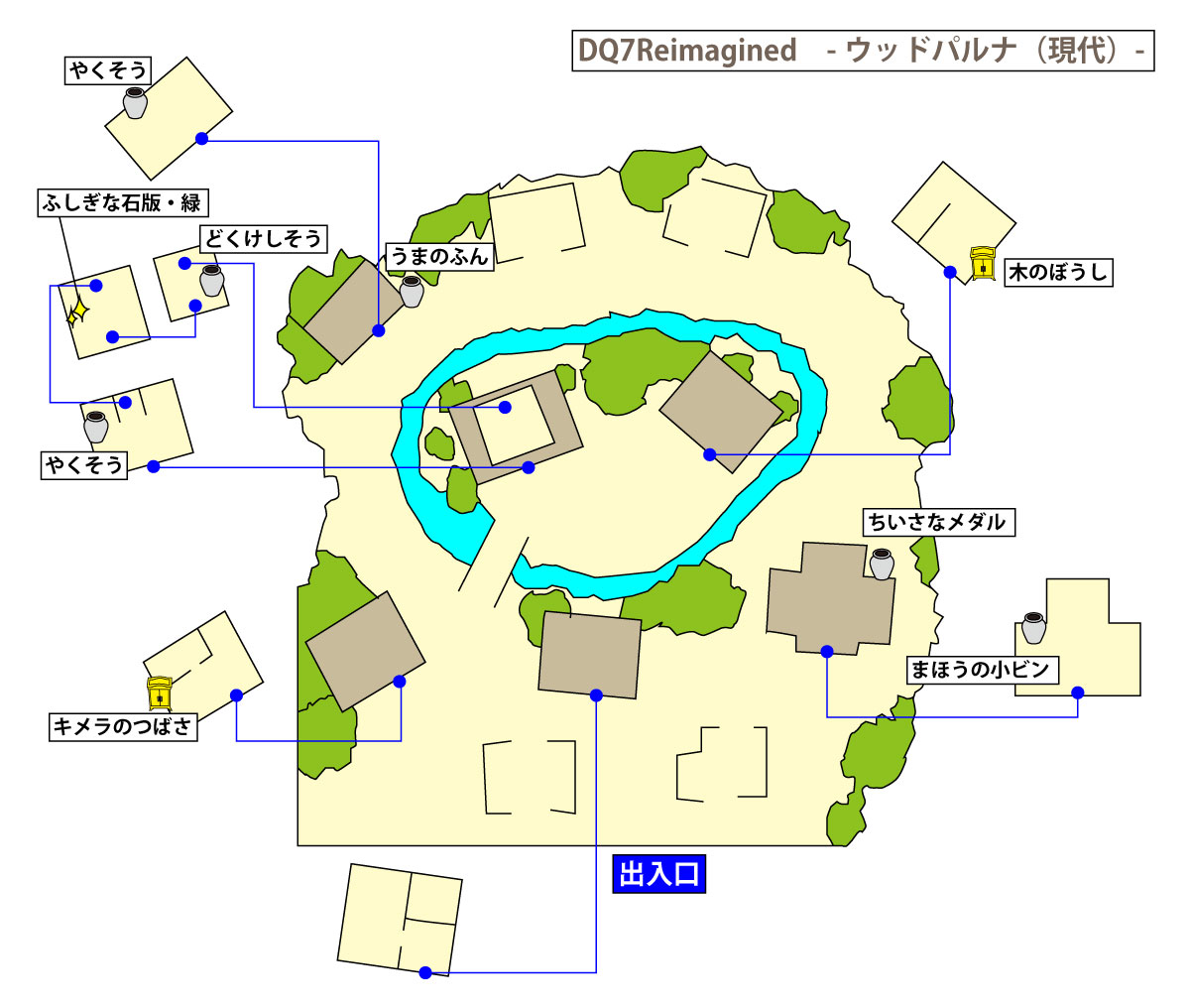 ドラクエ7リイマジンド「ウッドパルナ(現代)」のマップ